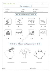 Ae ki matra ke Shabd, Vakya, Worksheet PDF 7