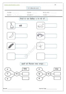 An ki Matra ke shabd, Vakya, Worksheet-9