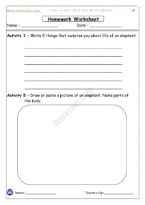 Worksheet - Class 4th - EVS- A Day With Nandu -Download PDF NCERT WORKCEET 1