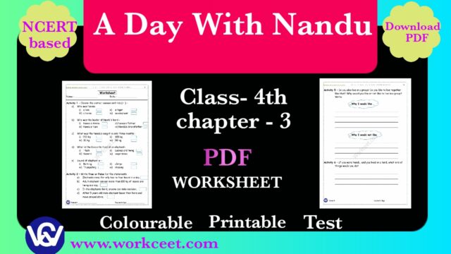 Worksheet Download PDF 4th EVS A Day With Nandu NCERT Worksheet Download PDF 4th EVS A Day With Nandu NCERT