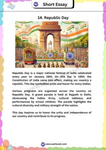 Short essay in English Workceet Republic Day