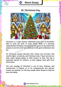 Short essay in English Workceet Christmas